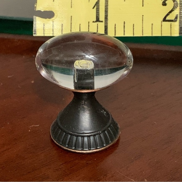 Oblong Clear and Metal Drawer Pull - Picture 6 of 8